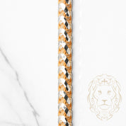 Chaîne - Or 10K deux tons jaune & blanc pineapple franco solide coupe diamant 6.6mm - CHG959