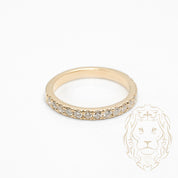 Bague - Or 10K jaune semi-éternité pavé de diamants lab 0.70CT - RIGL101