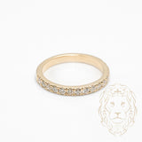 Bague - Or 10K jaune semi-éternité pavé de diamants lab 0.70CT - RIGL101