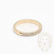 Bague - Or 10K jaune semi-éternité pavé de diamants lab 0.70CT - RIGL101