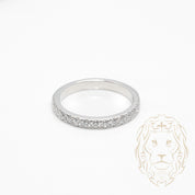 Bague - Or 10K blanc semi-éternité pavé de diamants lab 0.70CT - RIGL102