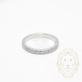 Bague - Or 10K blanc semi-éternité pavé de diamants lab 0.70CT - RIGL102