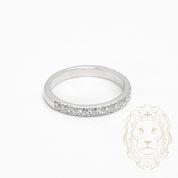 Bague - Or 10K blanc semi-éternité pavé de diamants lab 0.70CT - RIGL102