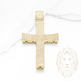 Pendentif - Or 10K jaune croix pavé de cz - PEG896