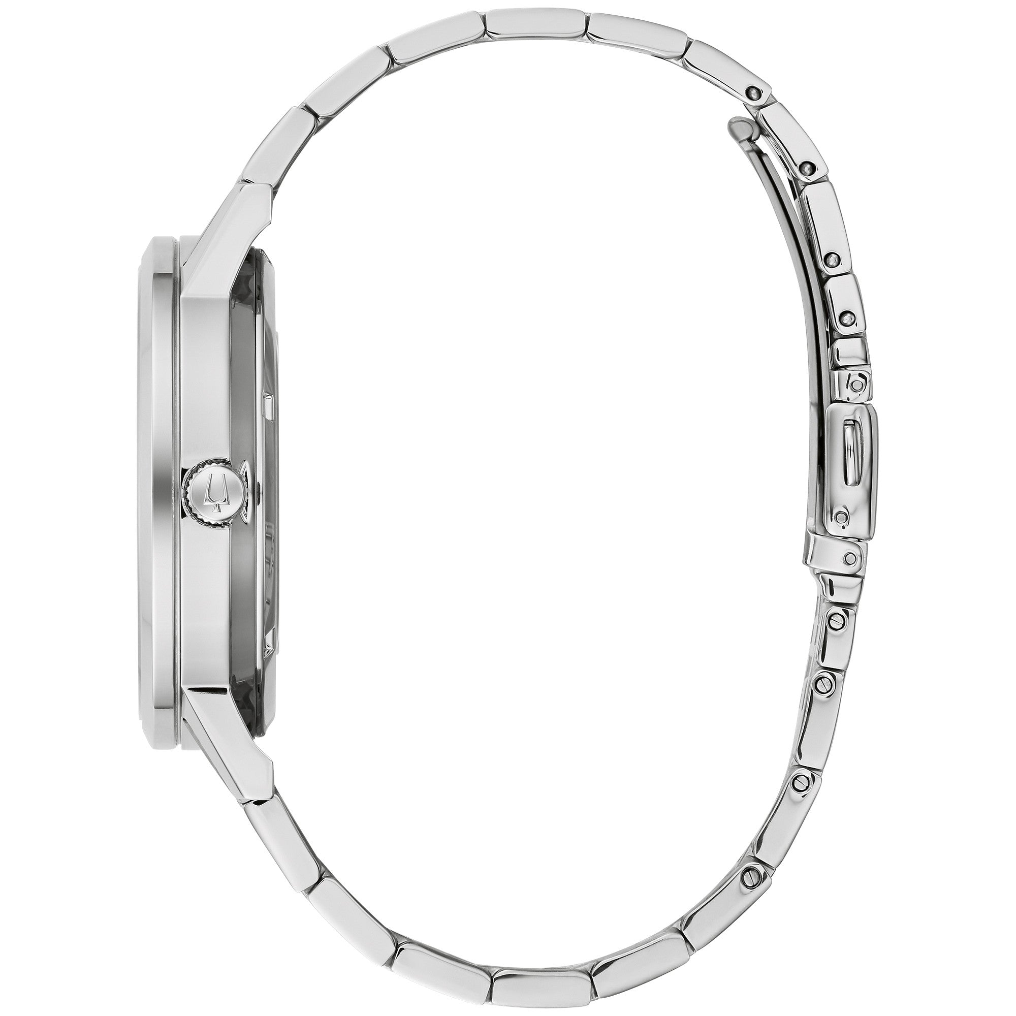 Montre Bulova American Clipper 96A247, cadran bleu, vue de profil