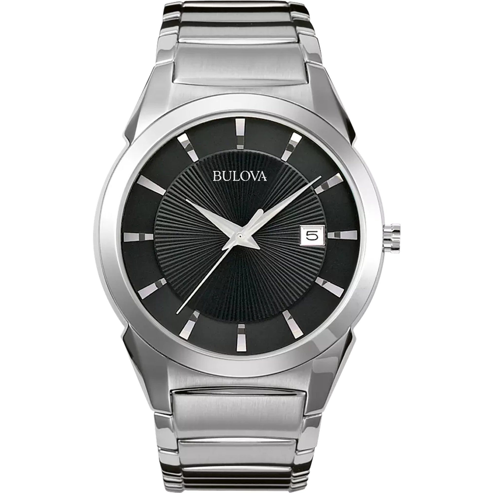 Bulova Classic 96B149 watch, black dial, front view
