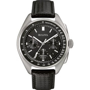 Bulova Lunar Pilot 96B251 watch, black dial, front view