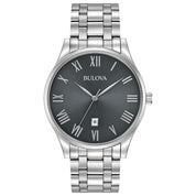 Montre Bulova Classic 96B261, cadran gris, vue de face