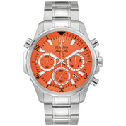 Montre Bulova Marine Star 96B395, cadran orange, vue de face