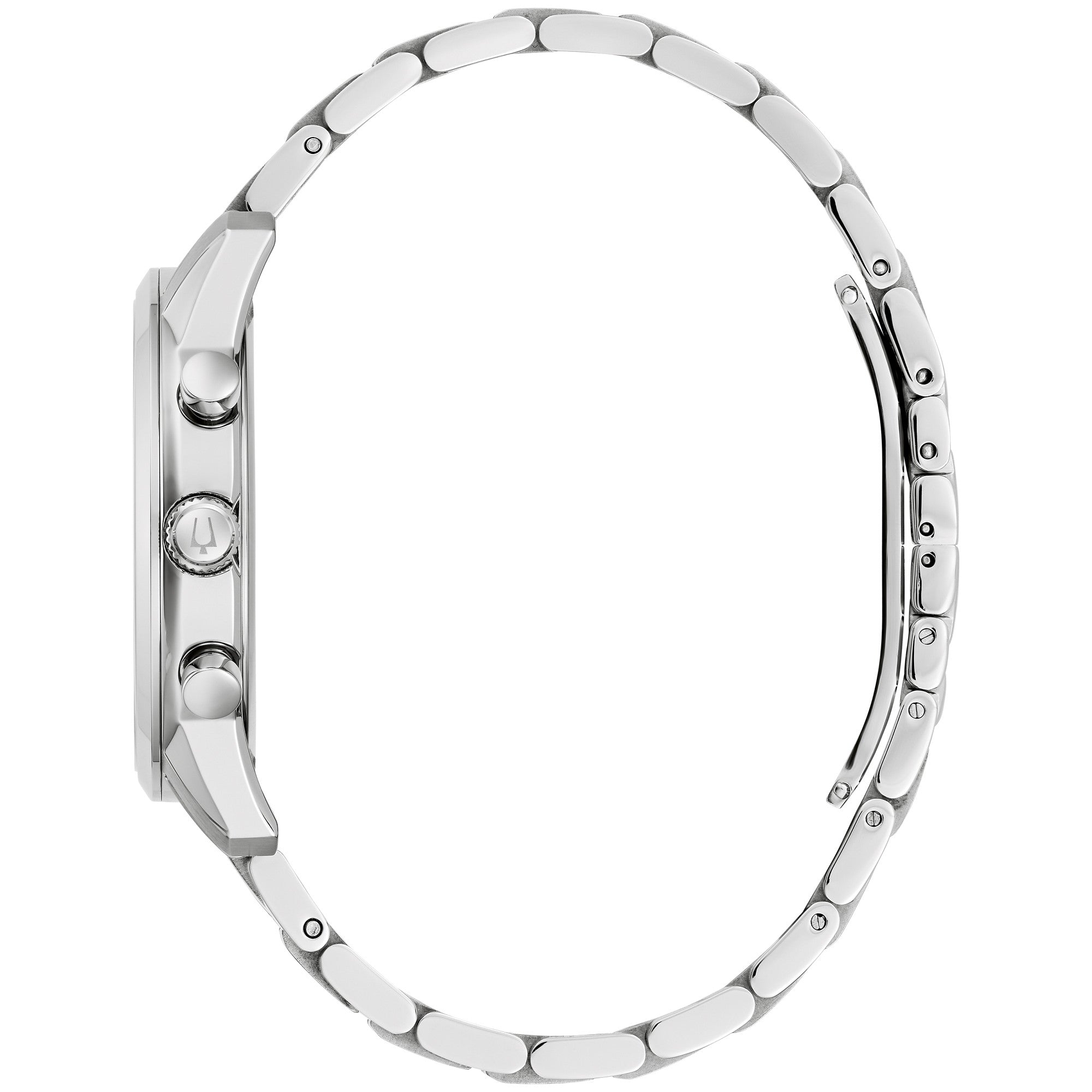 Bulova Sutton 96B404 watch, silver dial, side profile