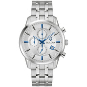 Bulova Sutton 96B404 watch, silver dial, front view