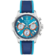Montre Bulova Marine Star Series B E1 Team Miami 96B460, cadran bleu, vue de face