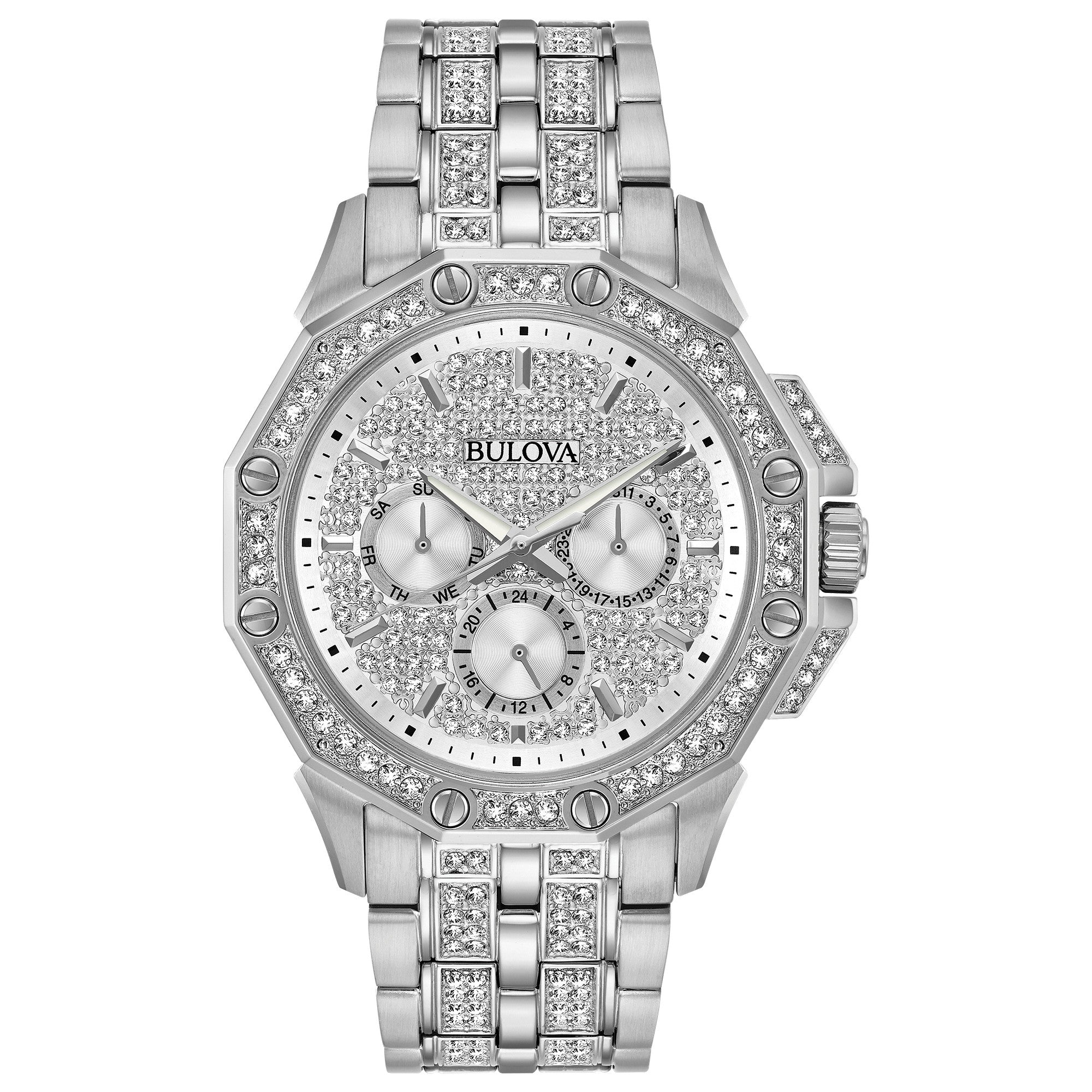 Montre Bulova Octava 96C134, cadran argent, vue de face
