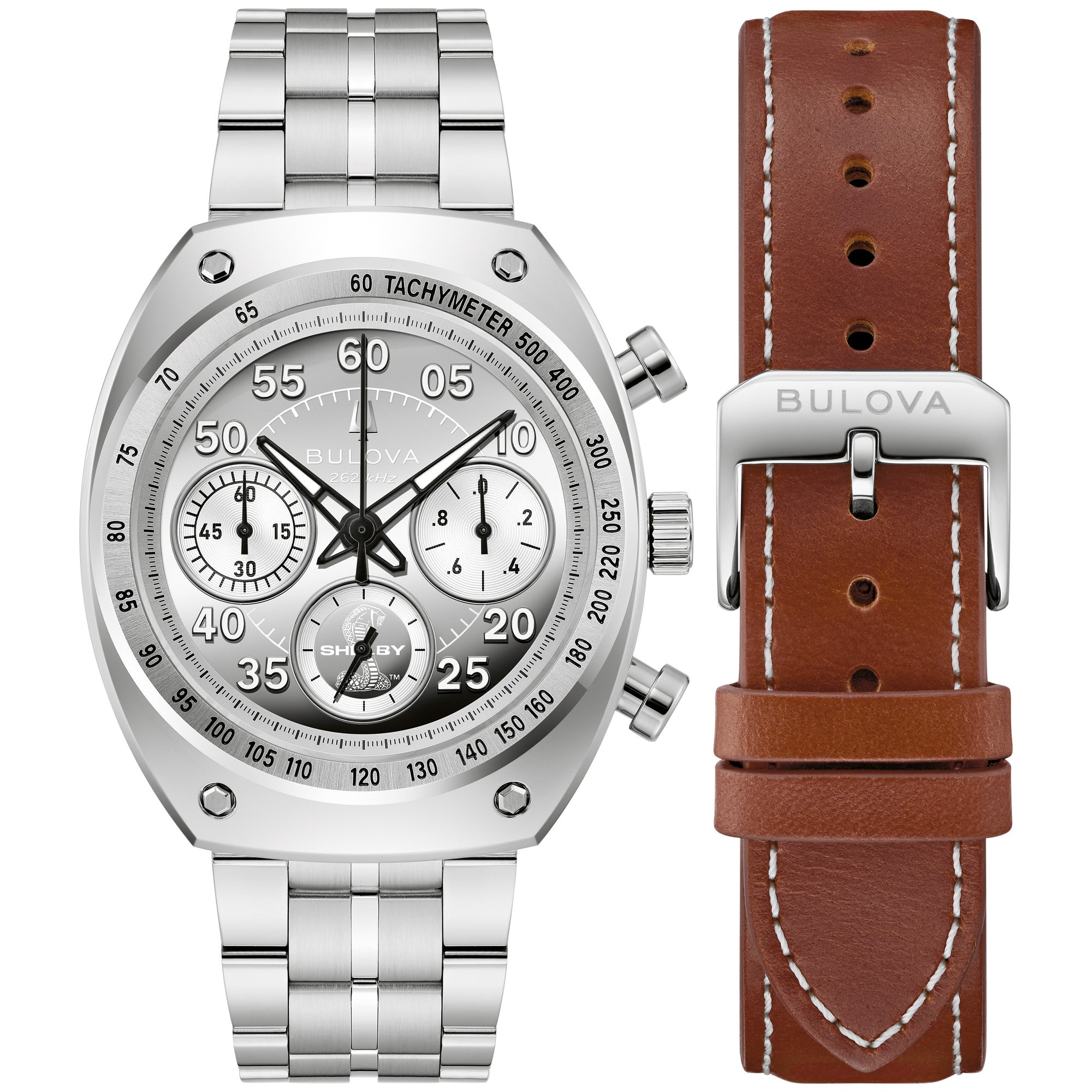 Montre Bulova Shelby Daytona 96K118, cadran argent, vue de face