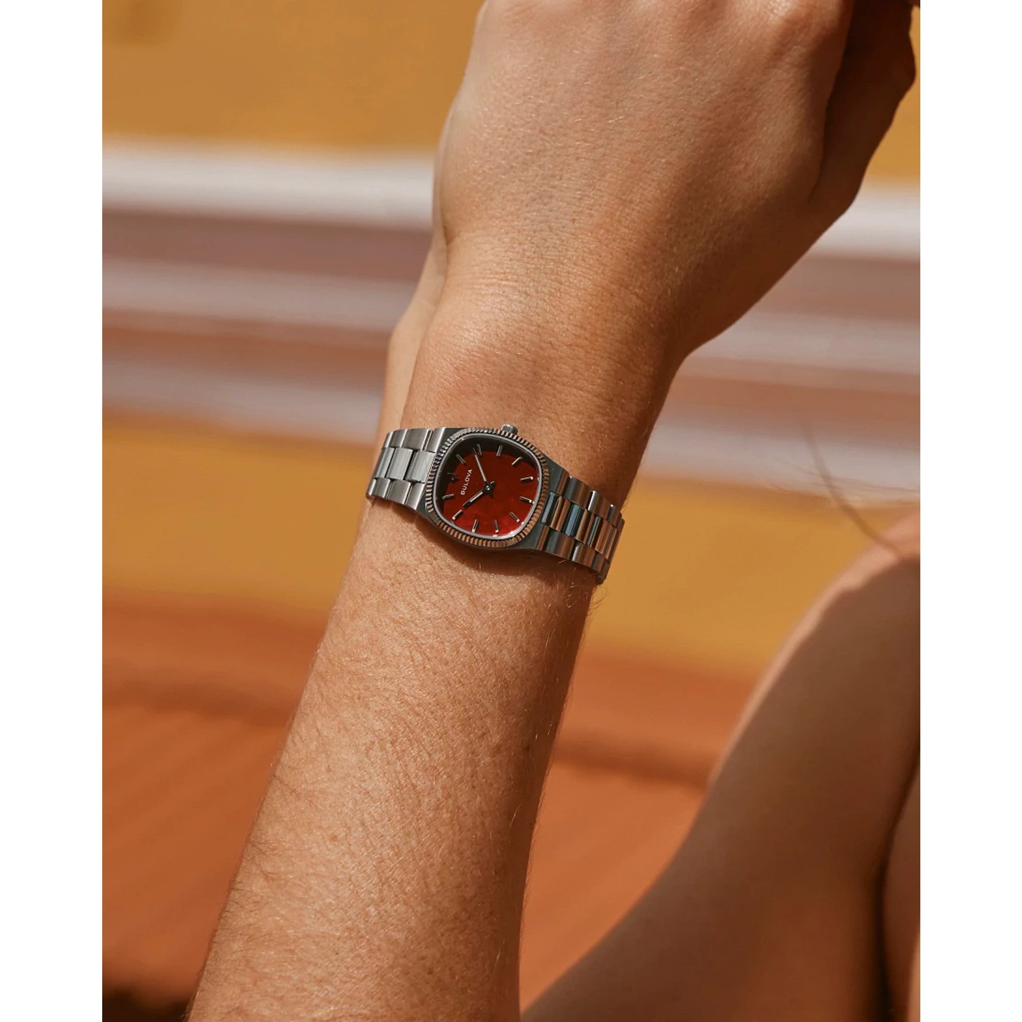 Bulova Super Seville 96L354 watch, mother-of-pearl dial, lifestyle