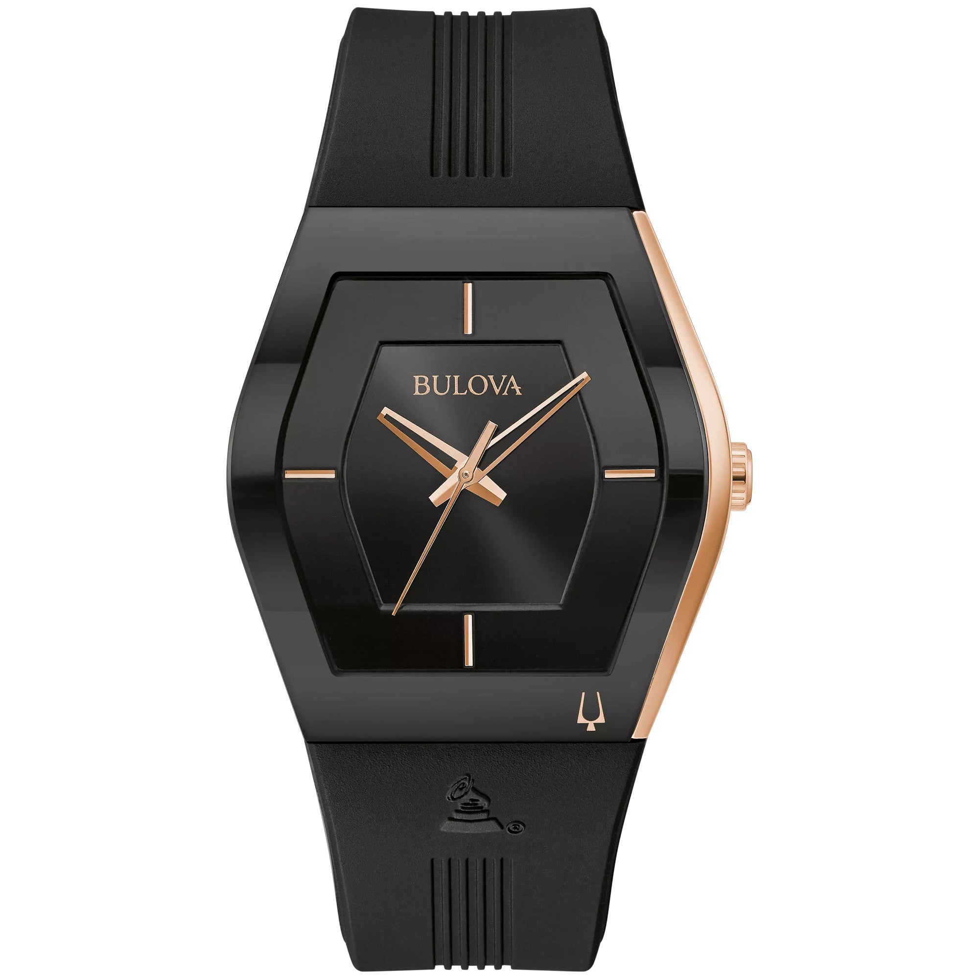 Bulova Latin Grammy 97A163 watch, black dial, front view