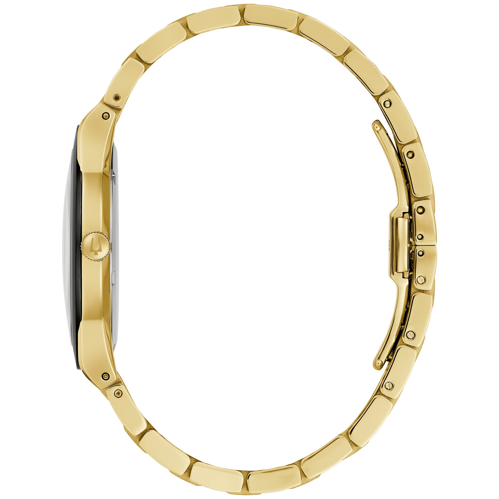 Bulova Millennia 97A183 watch, black dial, side profile