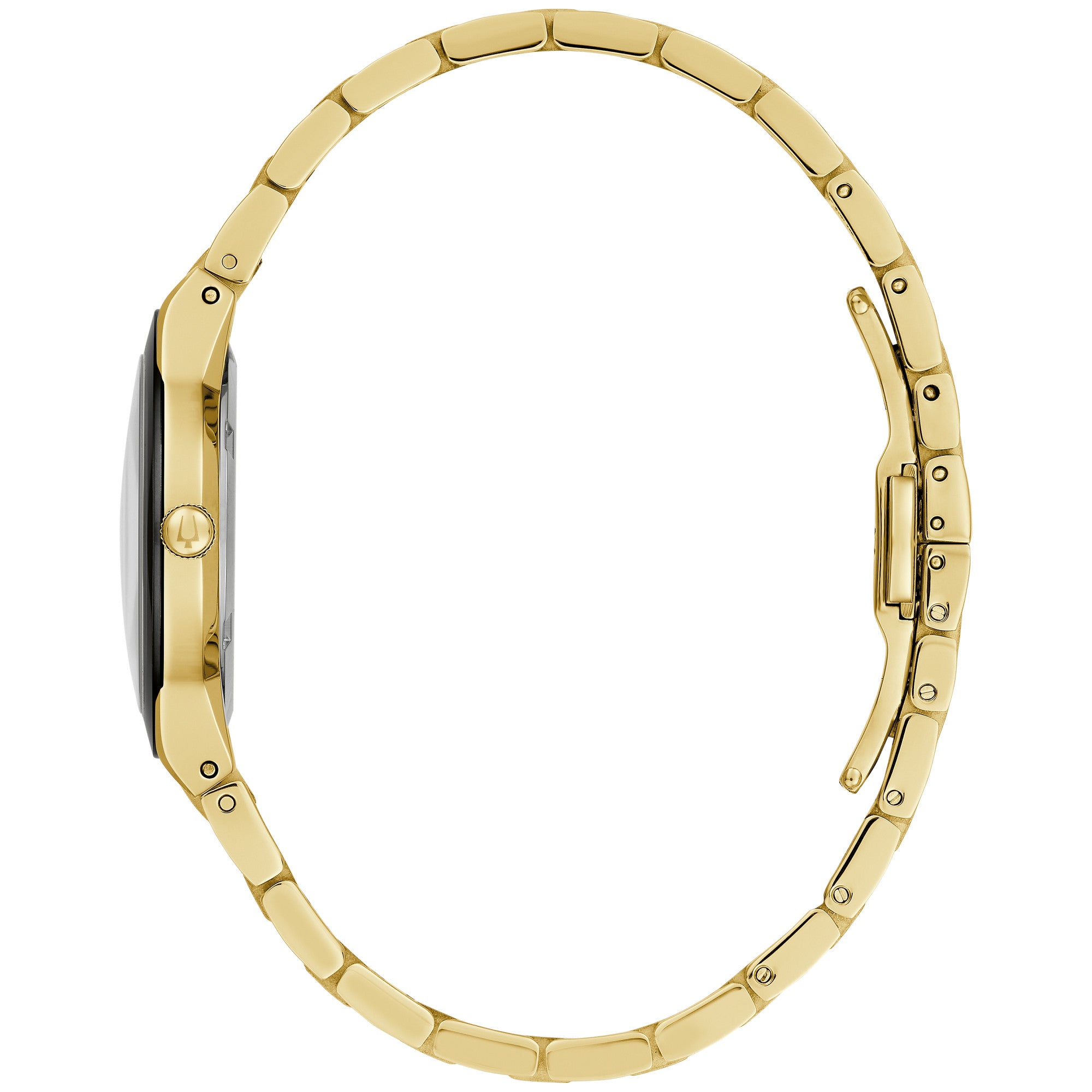 Bulova Millennia 97L175 watch, black dial, side profile