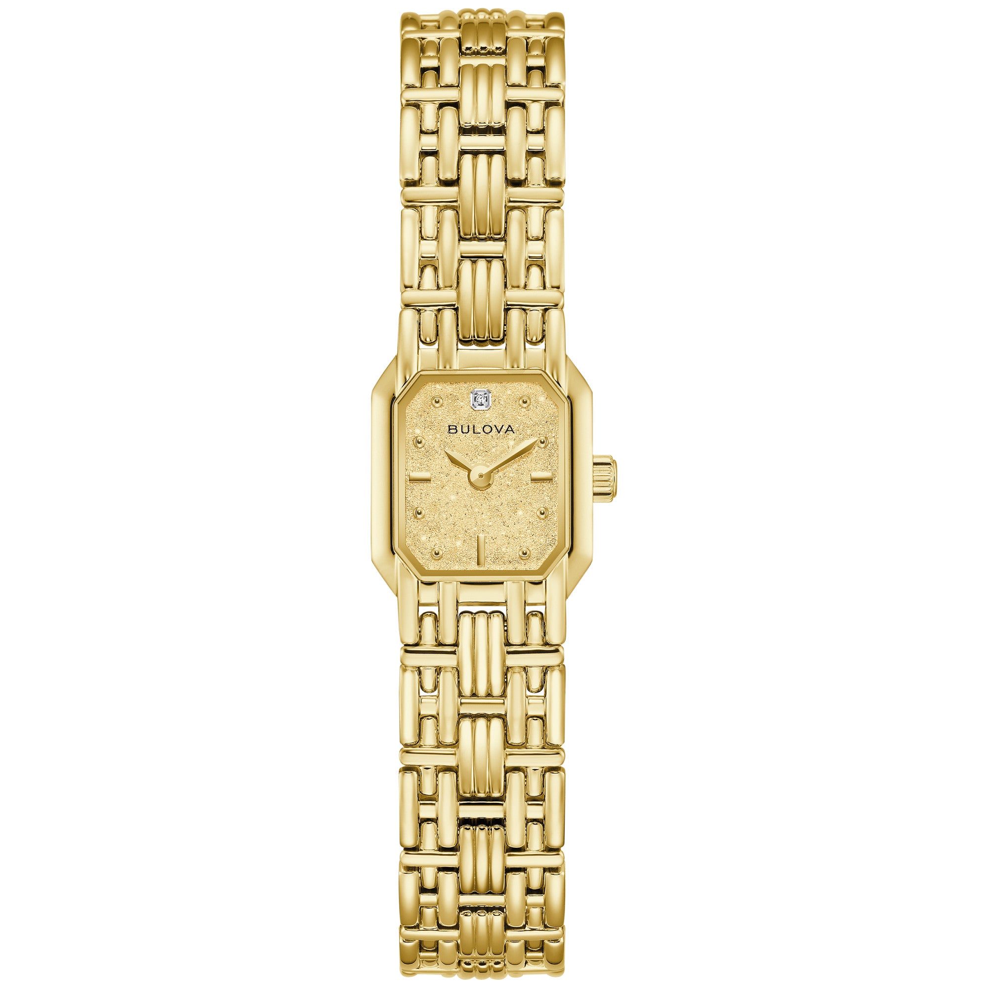 Montre Bulova Goddess of Time Sophia 97P184, cadran or, vue de face