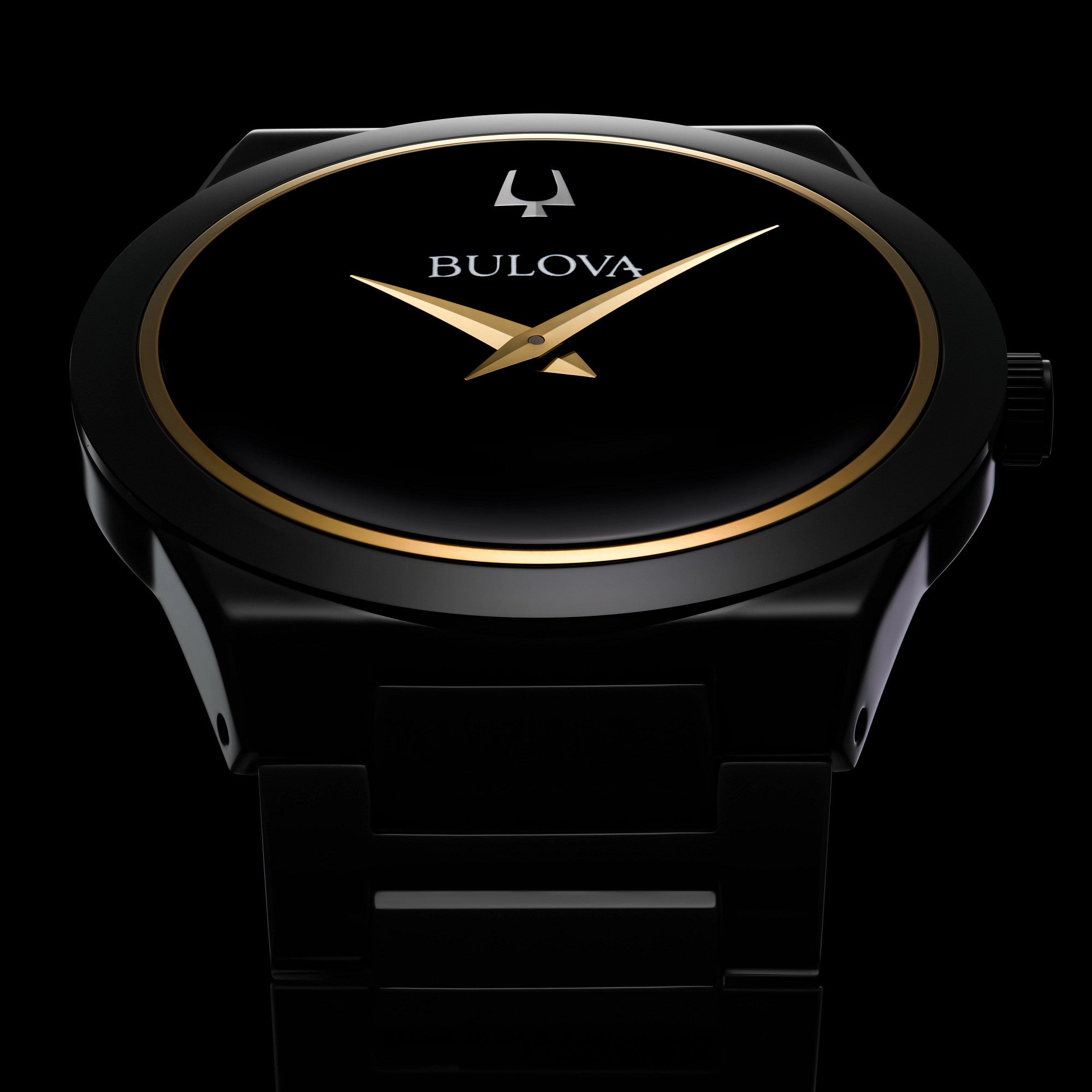 Bulova Millennia 98A313 watch, black dial, lifestyle