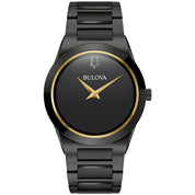 Bulova Millennia 98A313 watch, black dial, front view