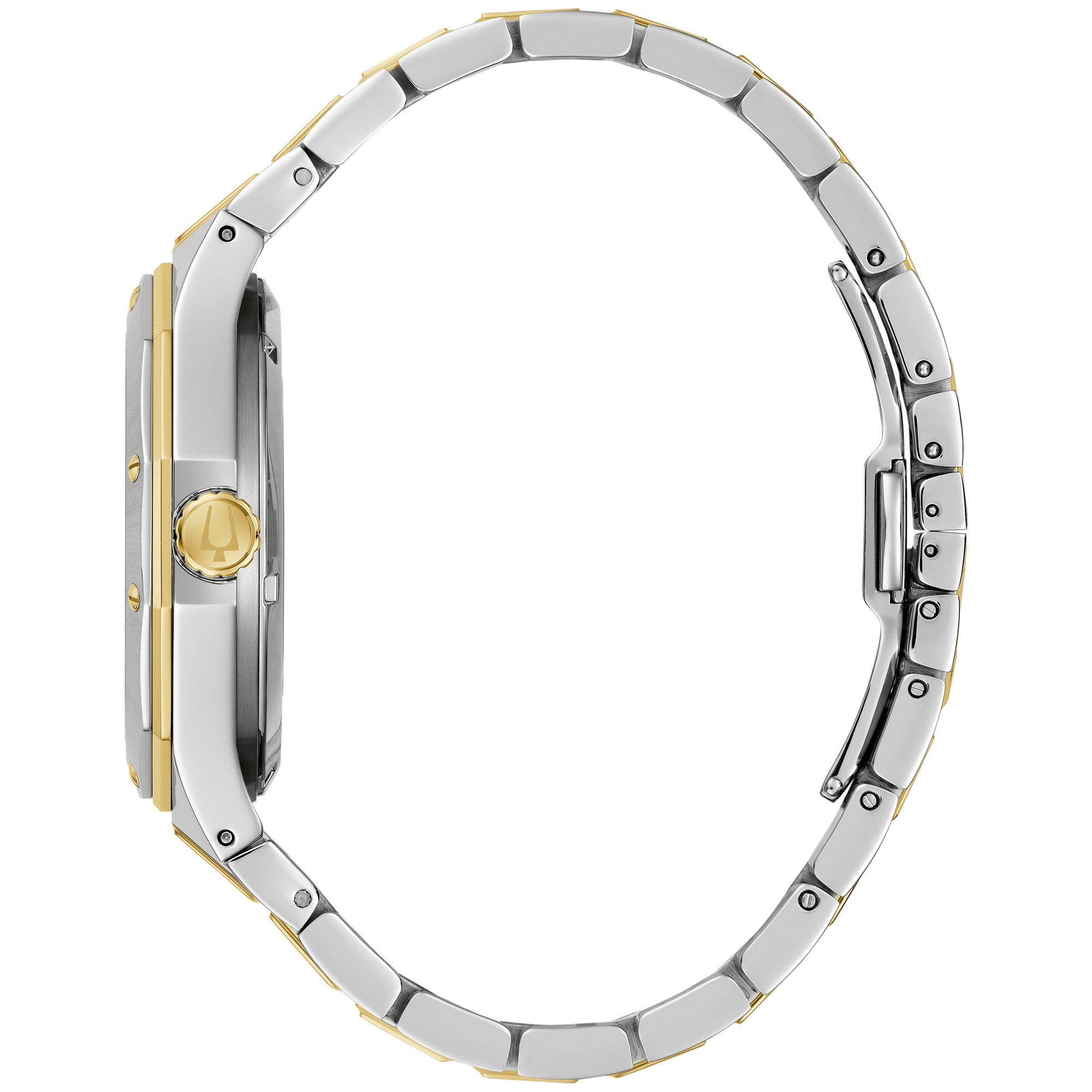 Bulova Prestige 98A339 watch, black dial, side profile