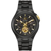 Montre Bulova Maquina 98A340, cadran noir, vue de face