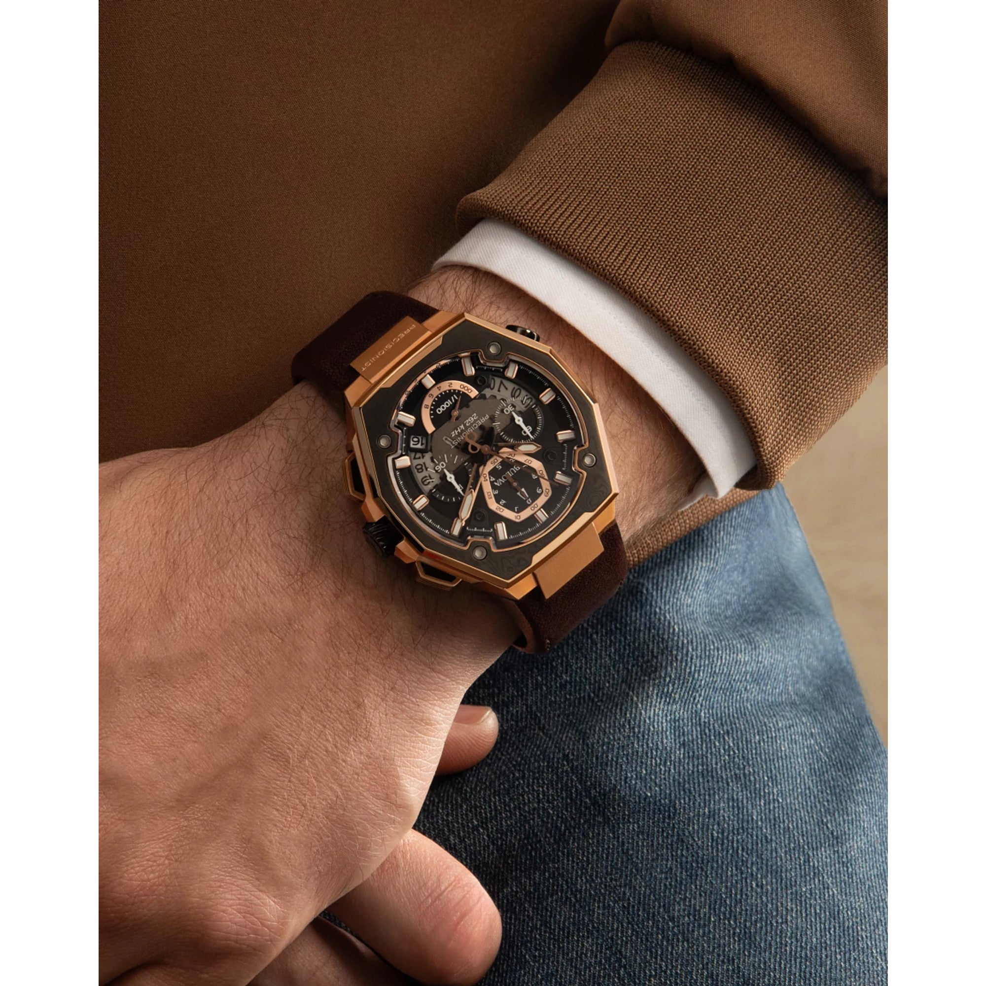 Montre Bulova Series X 98B356, cadran noir, mise en situation