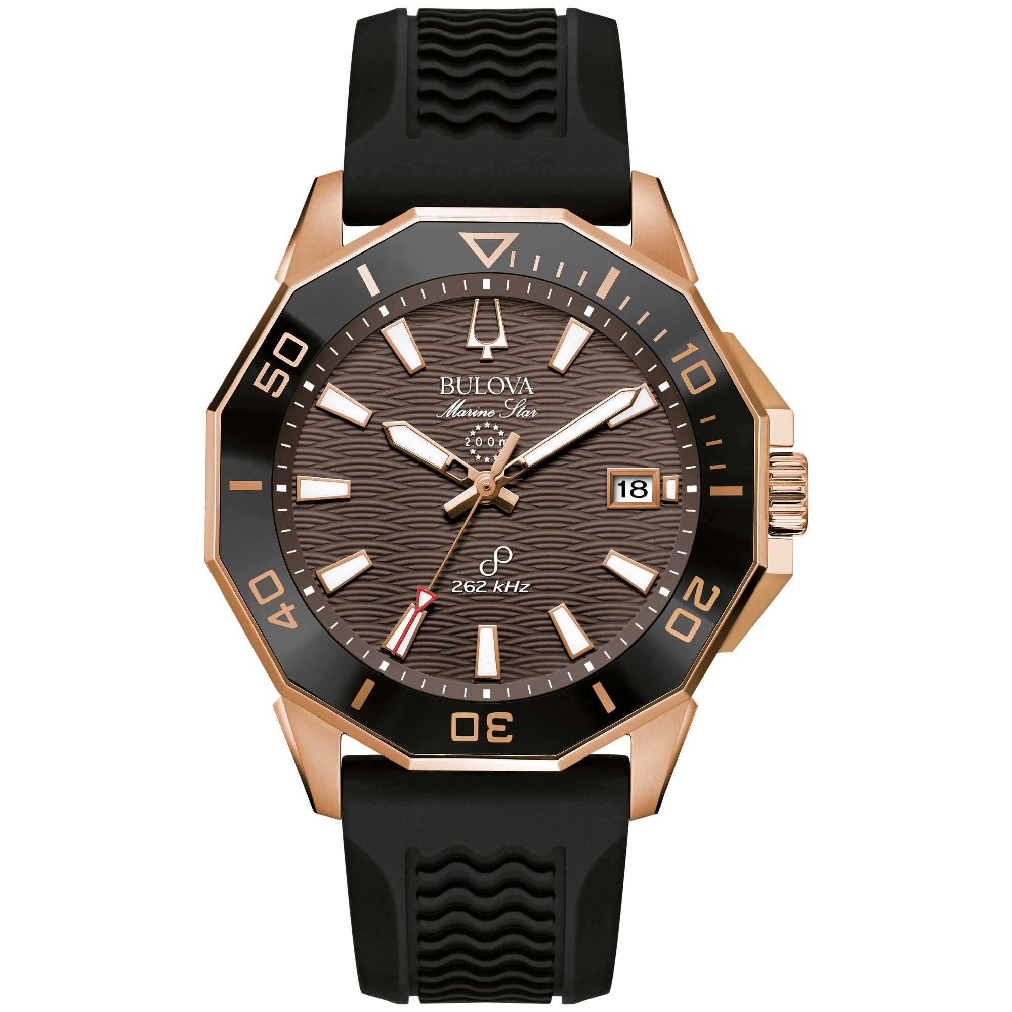 Montre Bulova Marine Star Series C 98B421, cadran marron, vue de face