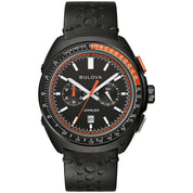 Bulova Racer 98B428 watch, black dial, front view