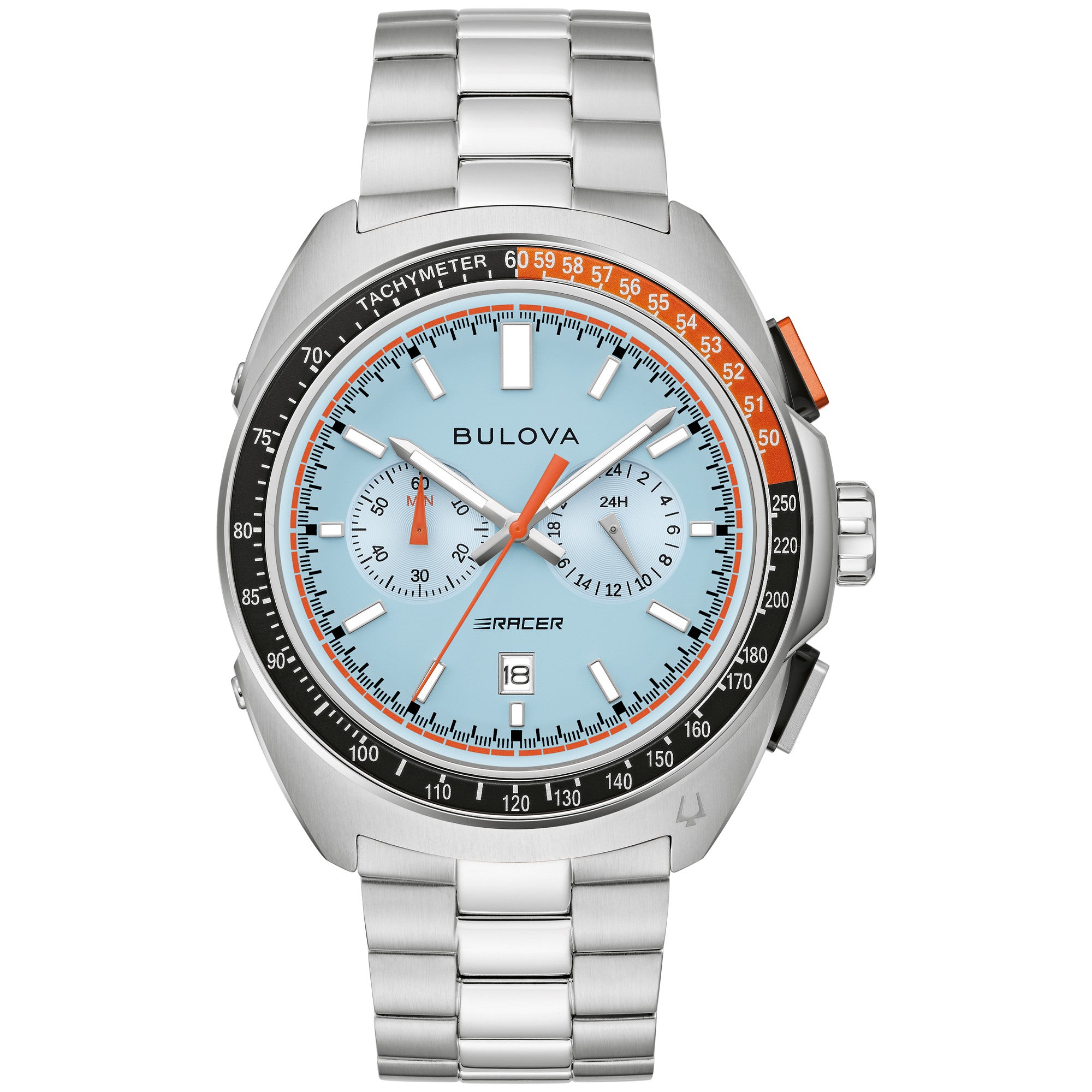 Bulova Racer 98B432 watch, blue dial, front view