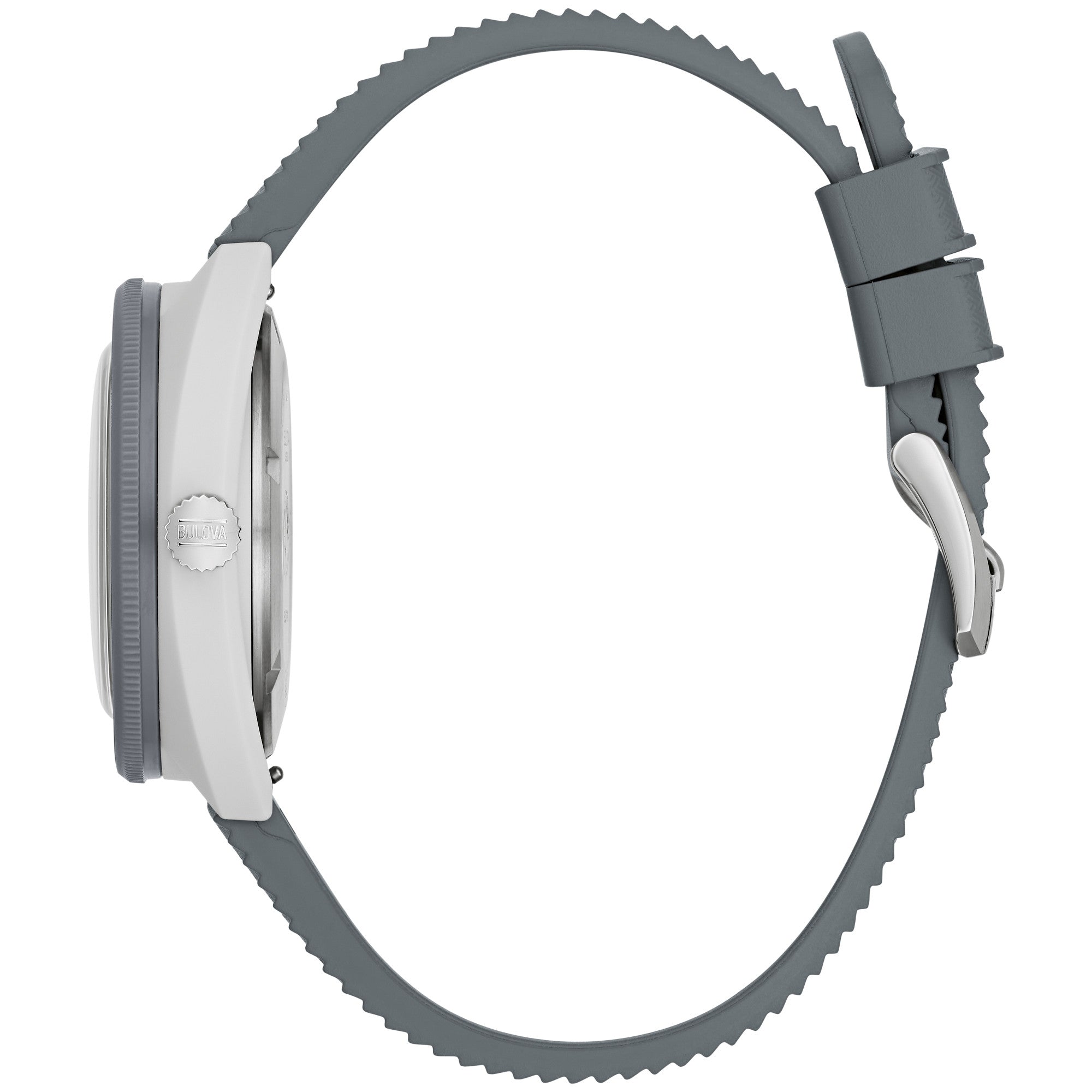 Montre Bulova Snorkel 98B449, cadran blanc, vue de profil