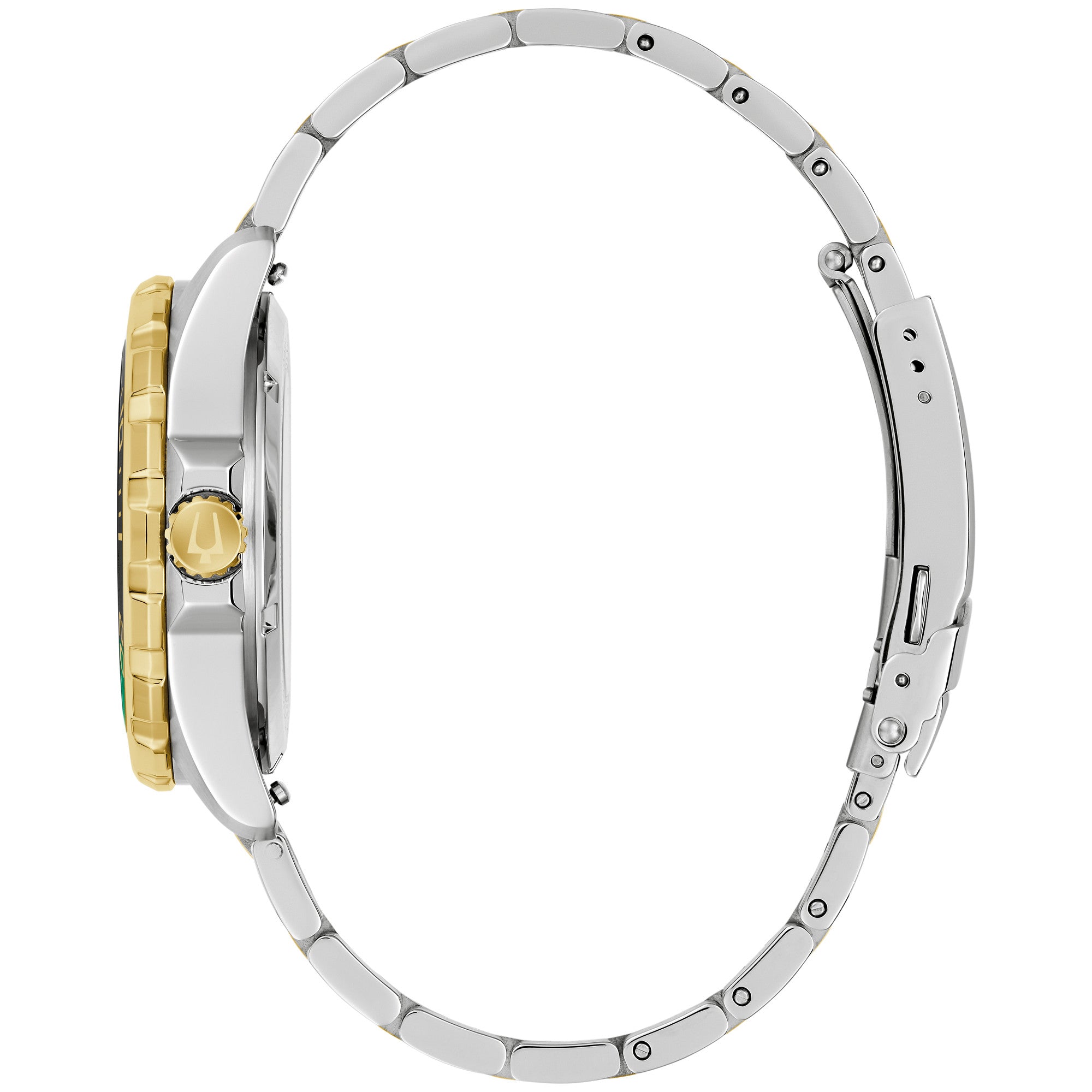 Bulova Marine Star Series B 98B467 watch, green dial, side profile