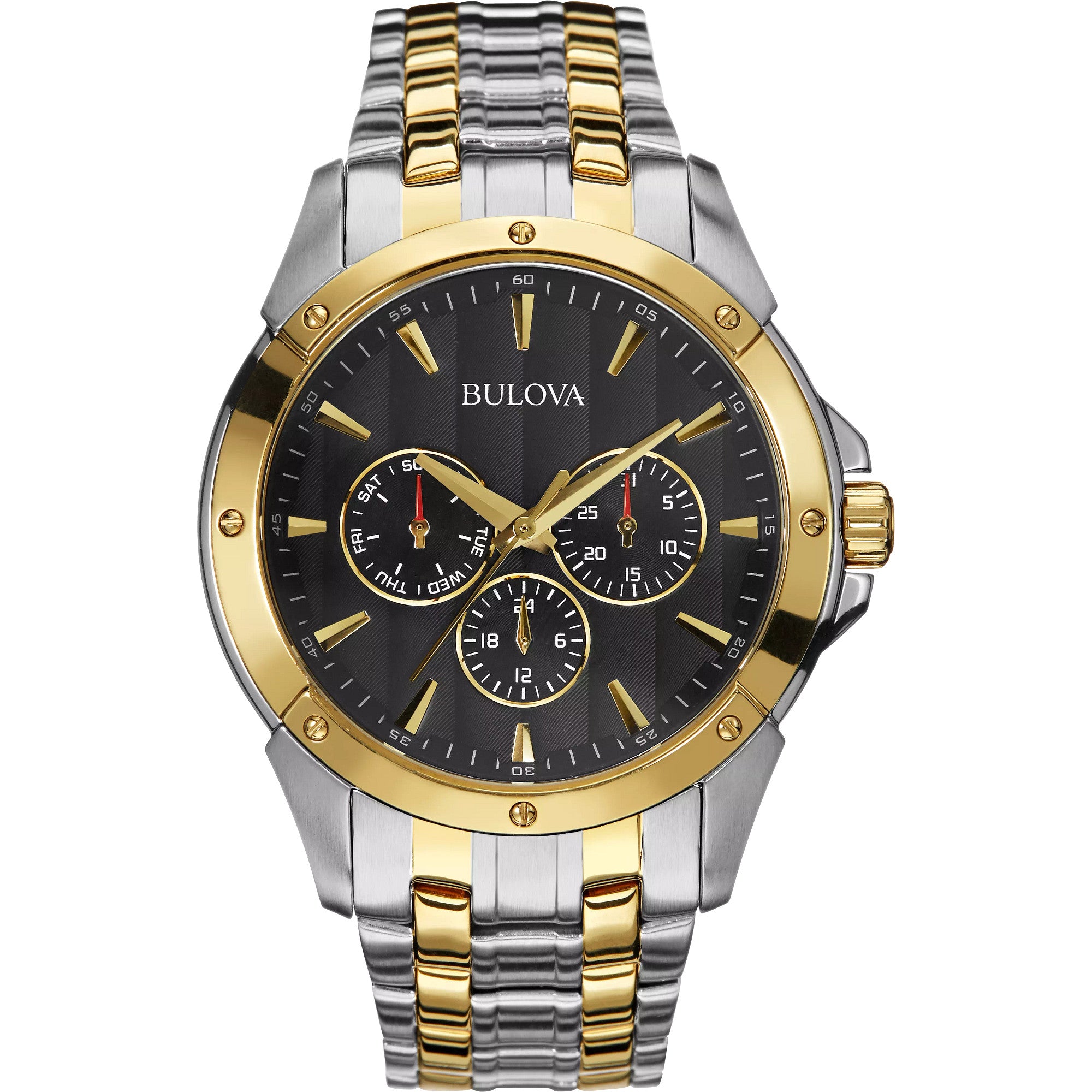 Montre Bulova Classic 98C120, cadran noir, vue de face