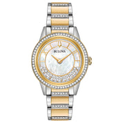 Bulova Turnstyle 98L245 watch, white dial, front view