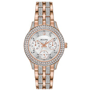 Montre Bulova Crystal 98N113, cadran argent, vue de face