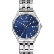 Montre Caravelle Dress 43B151, cadran bleu, vue de face