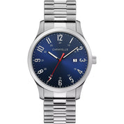 Montre Caravelle Traditional 43B161, cadran bleu, vue de face