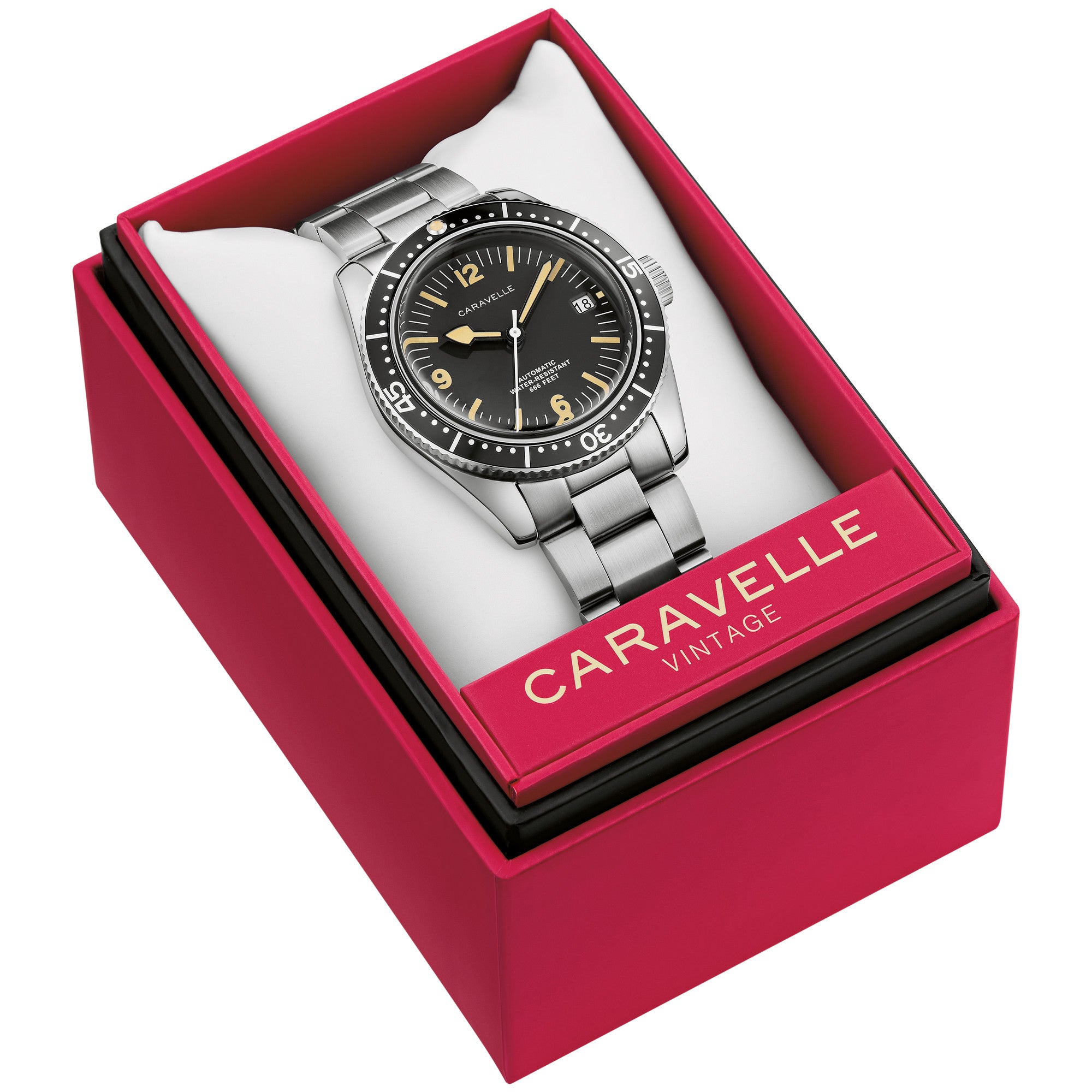 Caravelle Sea Hunter 43B175 watch, in its box