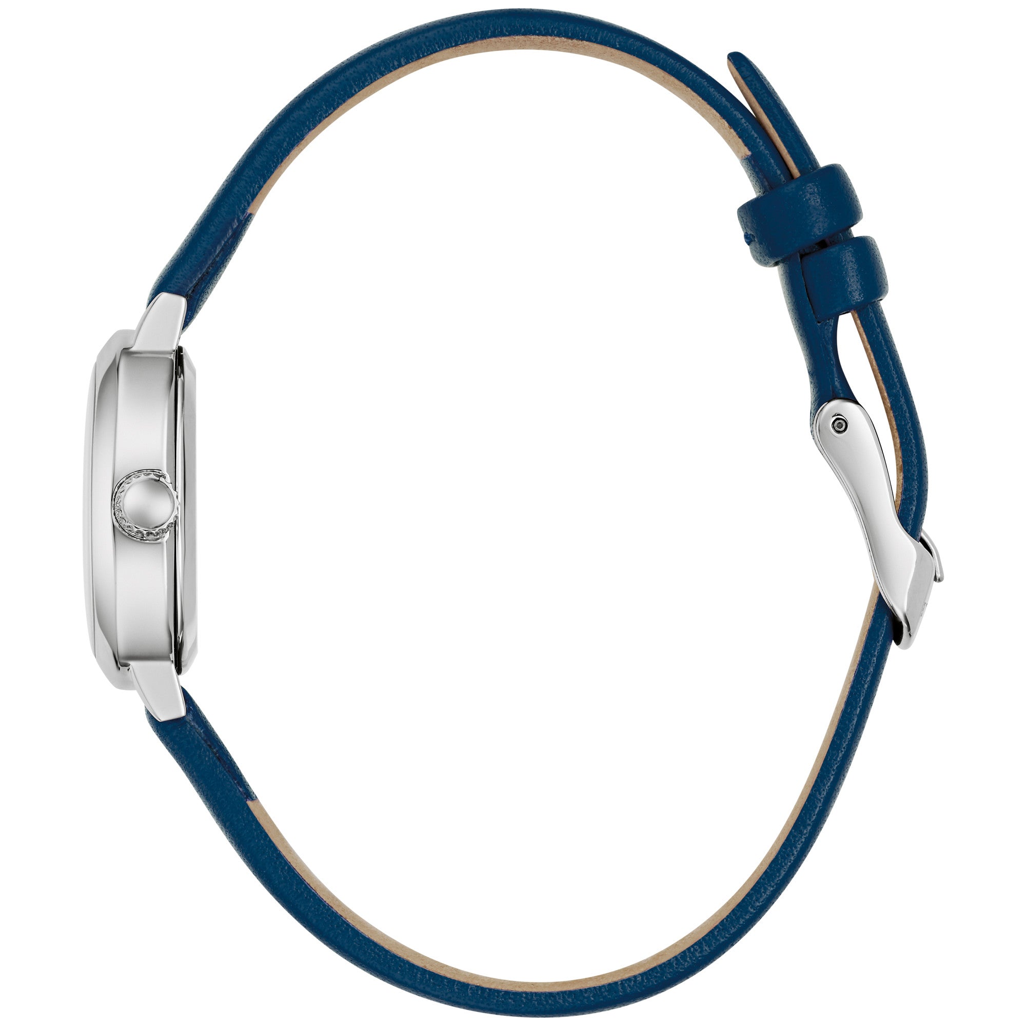 Montre Caravelle Petite Oval 43L227, cadran blanc, vue de profil