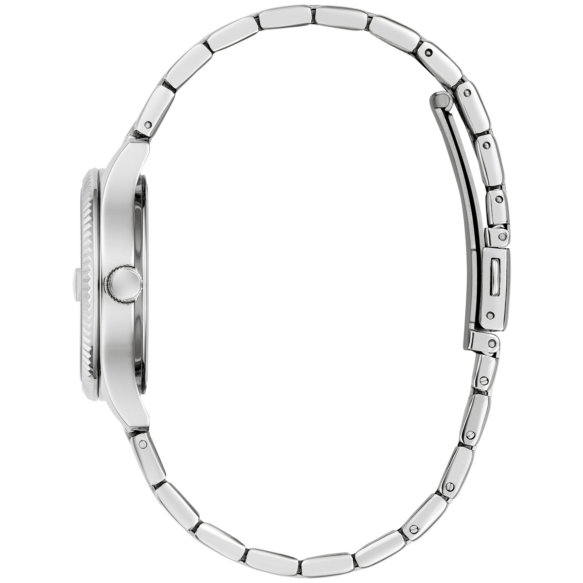 Montre Caravelle Dress 43M124, cadran turquoise, vue de profil