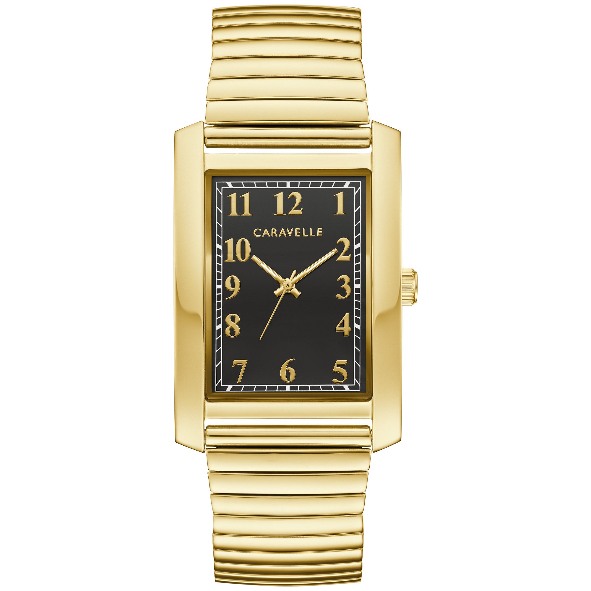 Montre Caravelle Traditional 44A122, cadran noir, vue de face