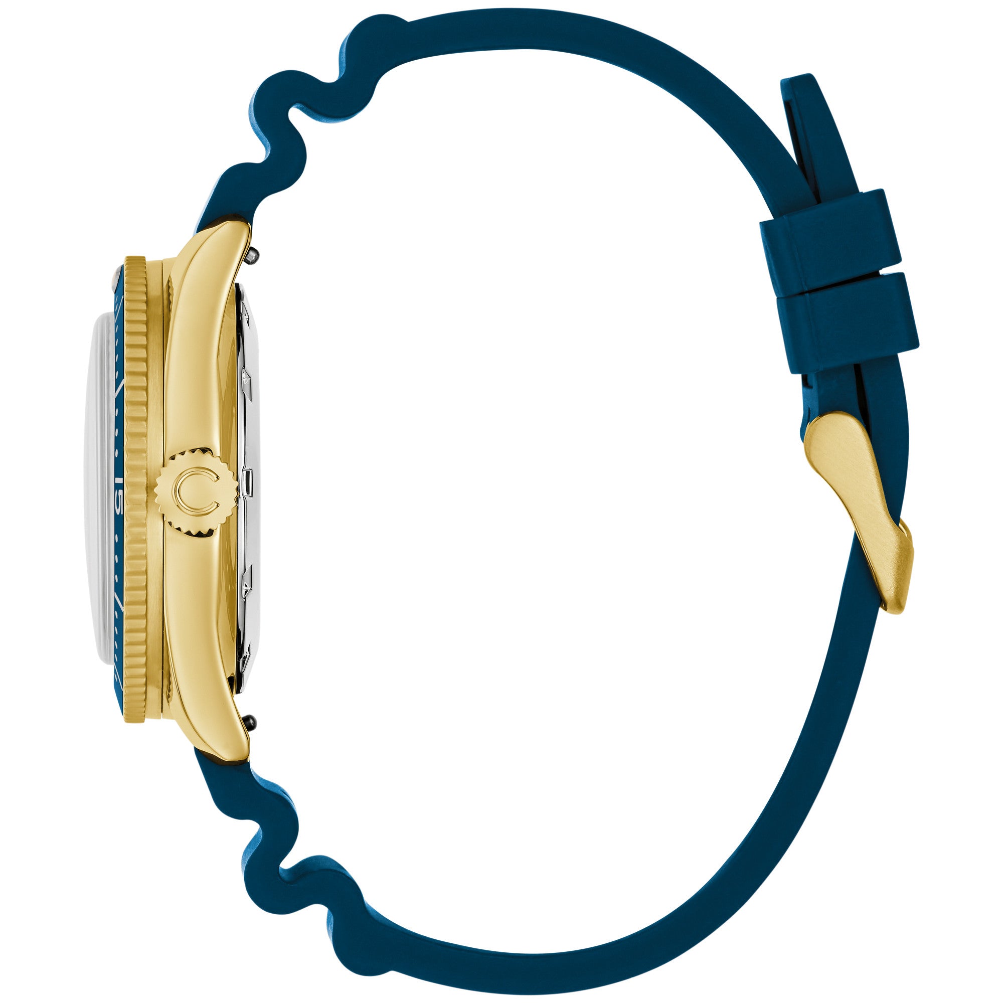 Montre Caravelle Sea Hunter 44B129, cadran bleu, vue de profil