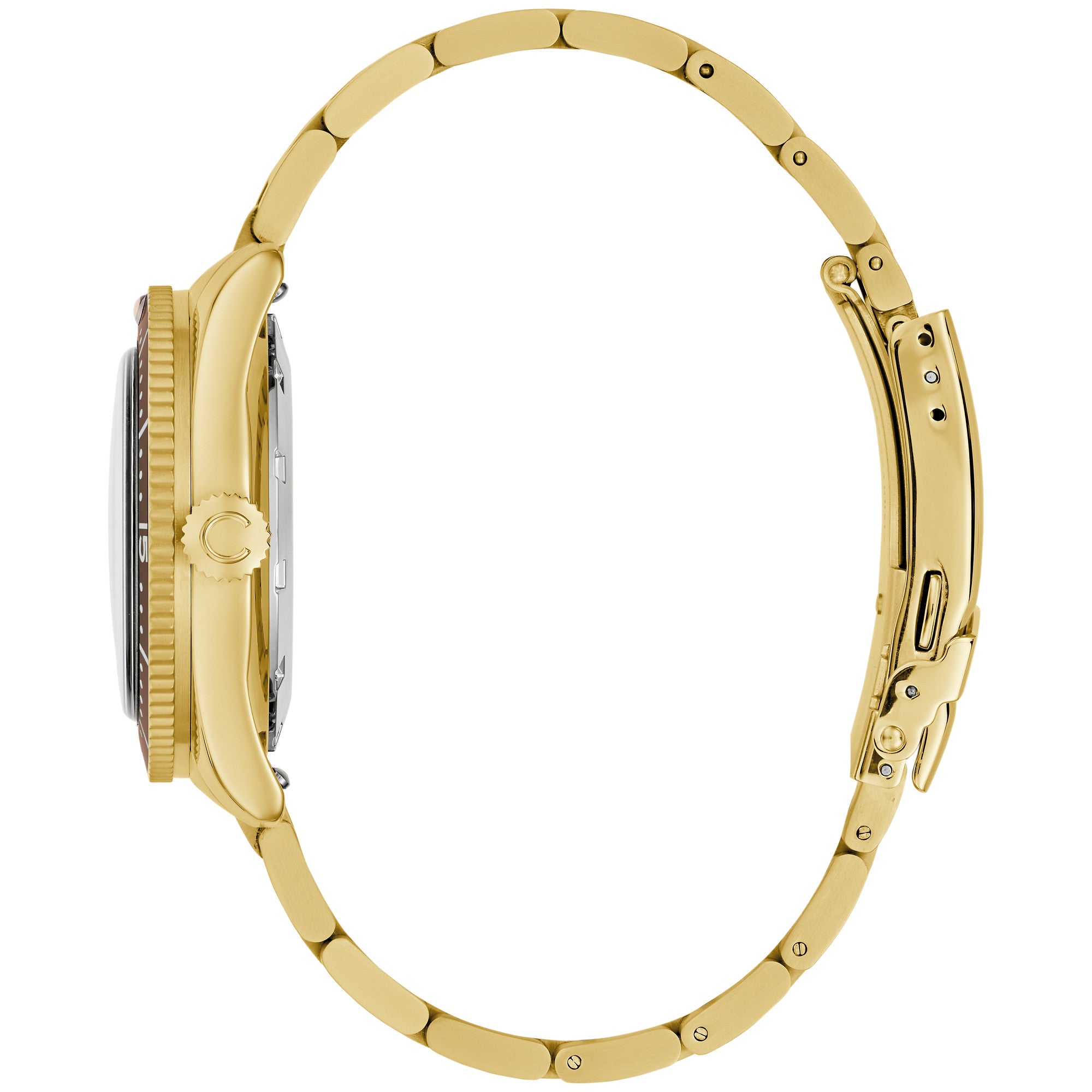 Montre Caravelle Sea Hunter 44B133, cadran beige, vue de profil