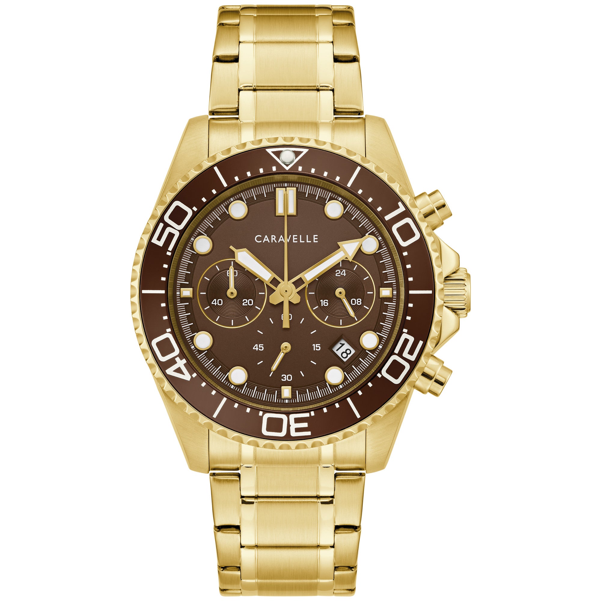 Caravelle Aqualuxx Sport 44B136 watch, brown dial, front view