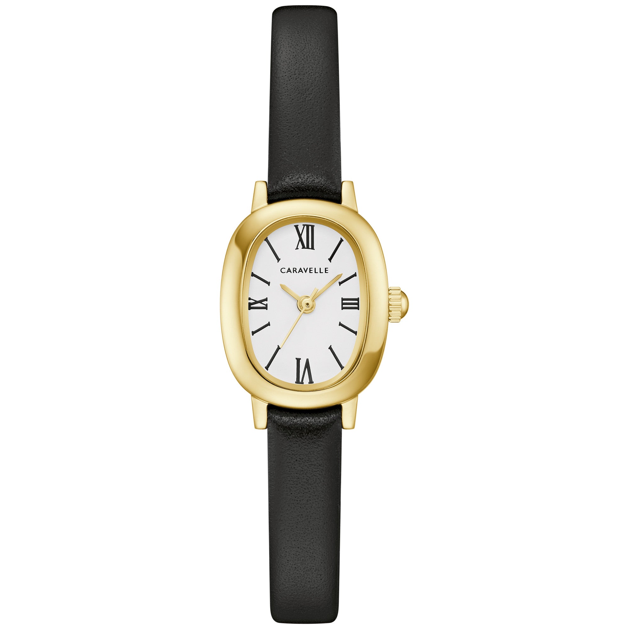 Montre Caravelle Petite Oval 44L269, cadran blanc, vue de face