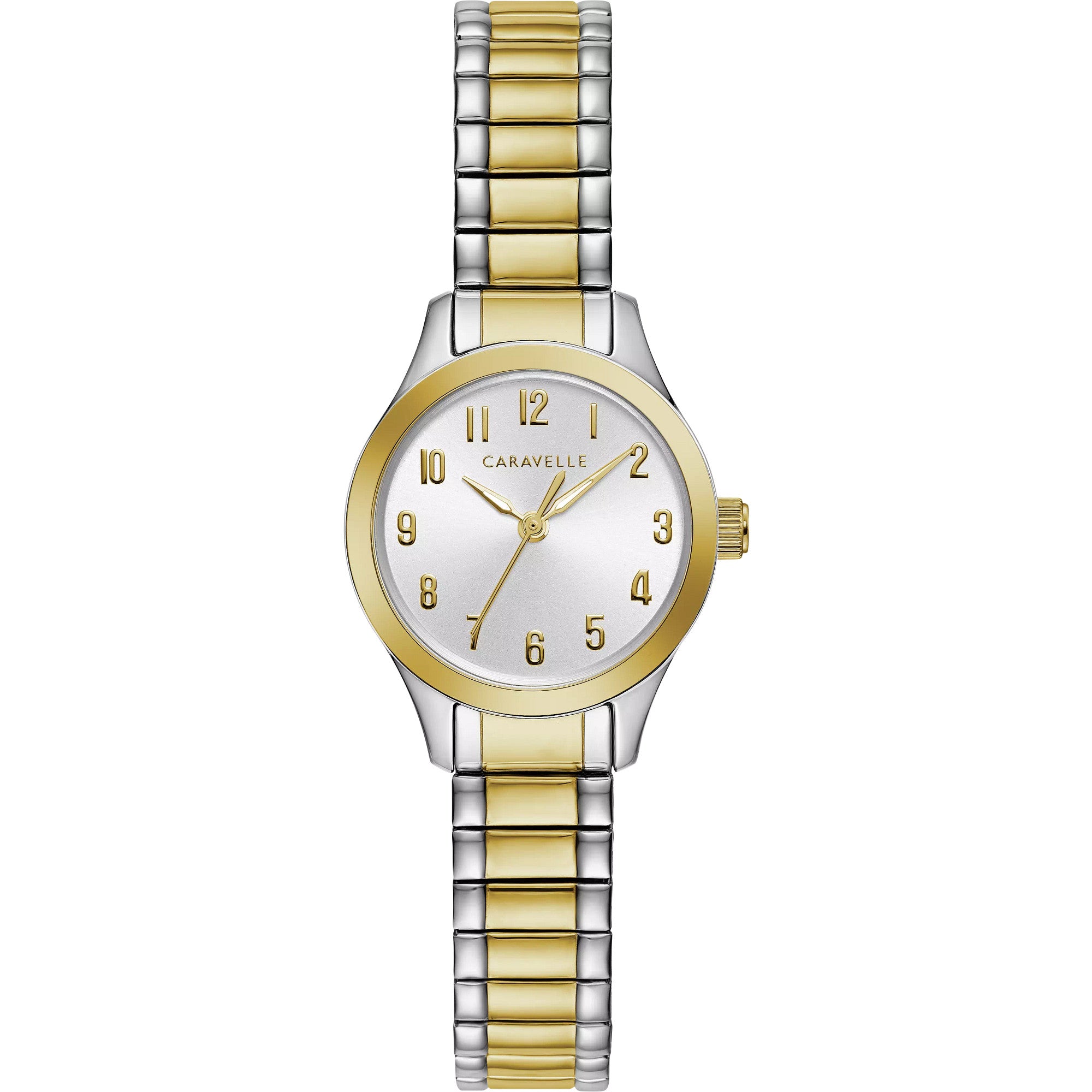 Caravelle Traditional 45L177 watch, silver dial, front view
