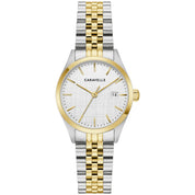 Montre Caravelle Classic Jubilee Duet 45M121, cadran argent, vue de face