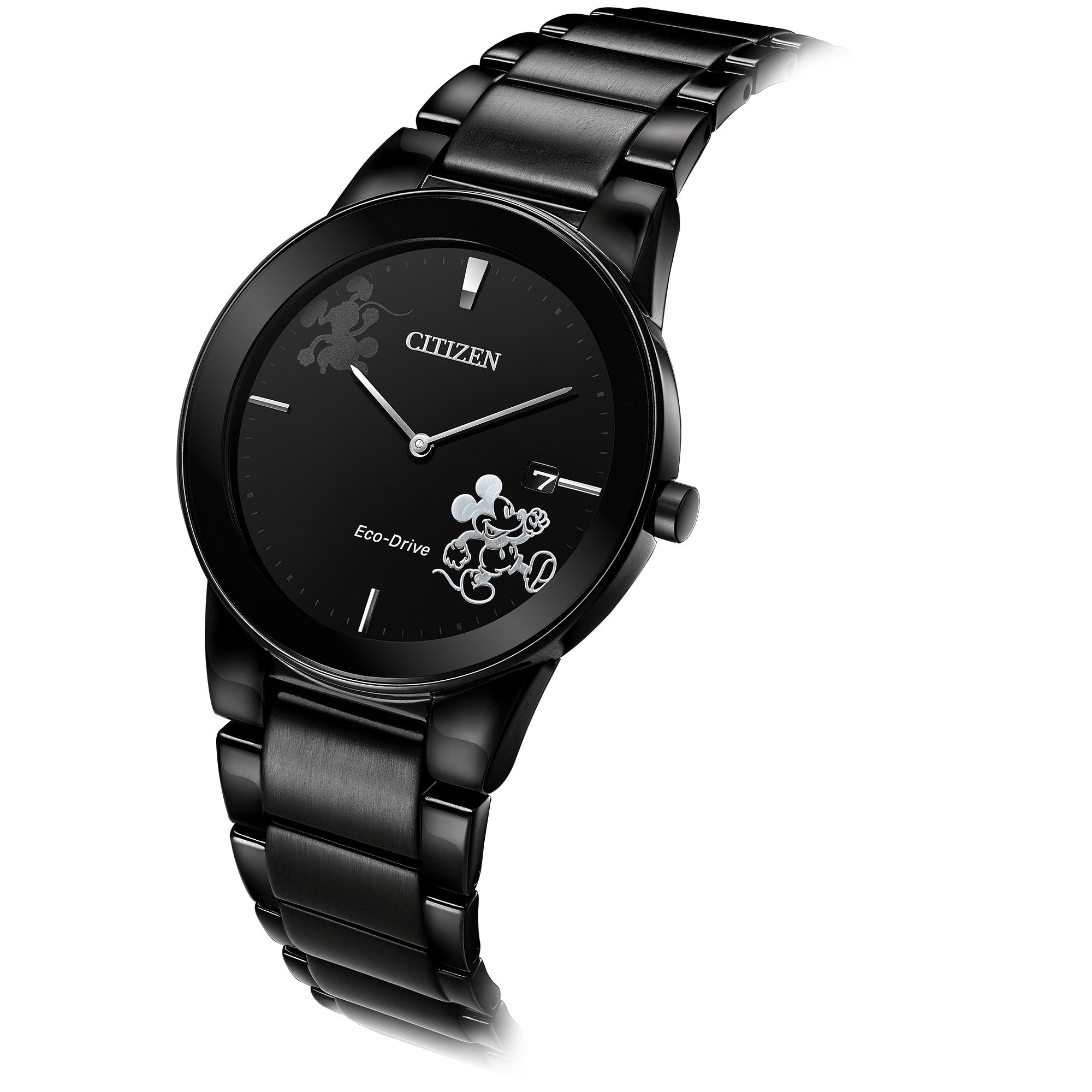 Citizen Mickey Mouse AU1068-50W watch, black dial, lifestyle