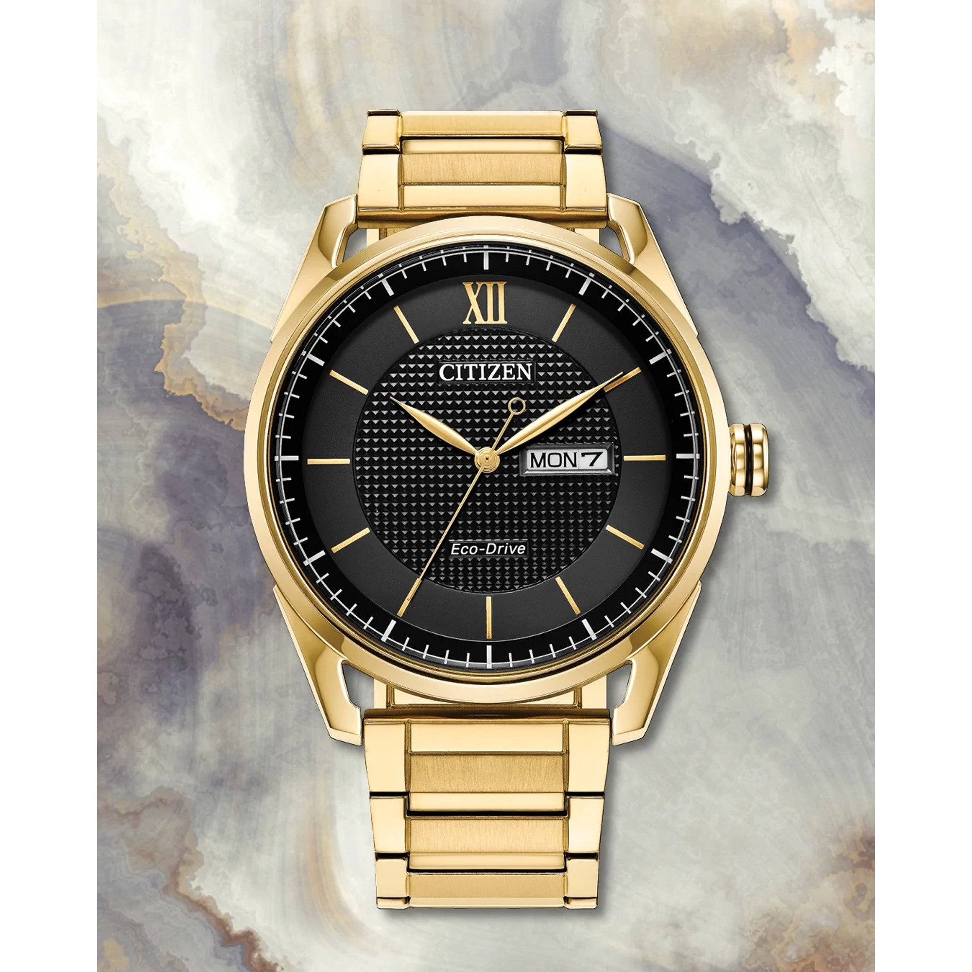 Citizen Dress Classic AW0089-52E watch, black dial, lifestyle
